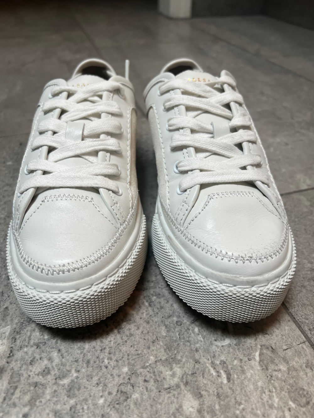 All Saints White Milla Platform Sneakers